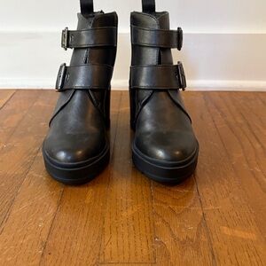 Rocket Dog Double Buckle Black Ankle Booties